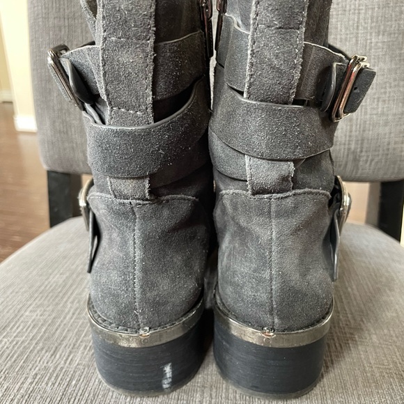 Vince Camuto grey suede moto booties - Picture 5 of 11